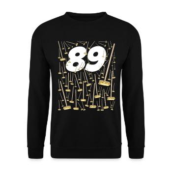89 funny birthday brooms for grandpa and grandma - Unisex Sweatshirt - black - Front - Alina (178cm) & Michal (187cm)