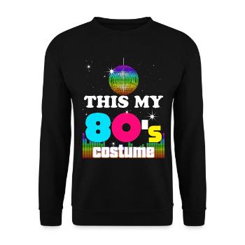 Retro Kostüm 80er Jahre Nostalgie - Unisex Pullover - Schwarz - Vorne - Alina (178cm) & Michal (187cm)