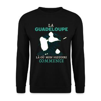Guadeloupe Cadeau Homme Ou Femme Citation - Sweat-shirt Unisexe - noir - Devant - Alina (178cm) & Michal (187cm)