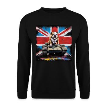 British Army Bulldog Union Jack - Unisex Sweatshirt - black - Front - Alina (178cm) & Michal (187cm)