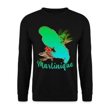 Martinique Paradise island of Trpoques - Unisex Sweatshirt - black - Front - Alina (178cm) & Michal (187cm)
