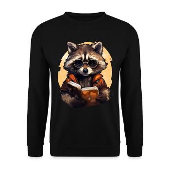 Raton laveur - Sweat-shirt Unisexe - noir - Devant - Alina (178cm) & Michal (187cm)