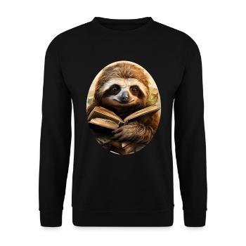 Sloth - Unisex Sweatshirt - black - Front - Alina (178cm) & Michal (187cm)