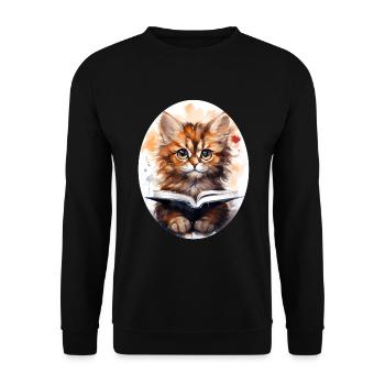 Chat - Sweat-shirt Unisexe - noir - Devant - Alina (178cm) & Michal (187cm)