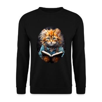 Chat - Sweat-shirt Unisexe - noir - Devant - Alina (178cm) & Michal (187cm)
