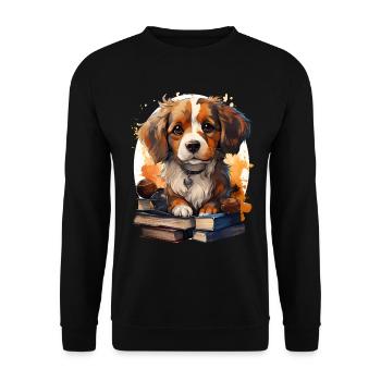 Beagle - Unisex Sweatshirt - black - Front - Alina (178cm) & Michal (187cm)