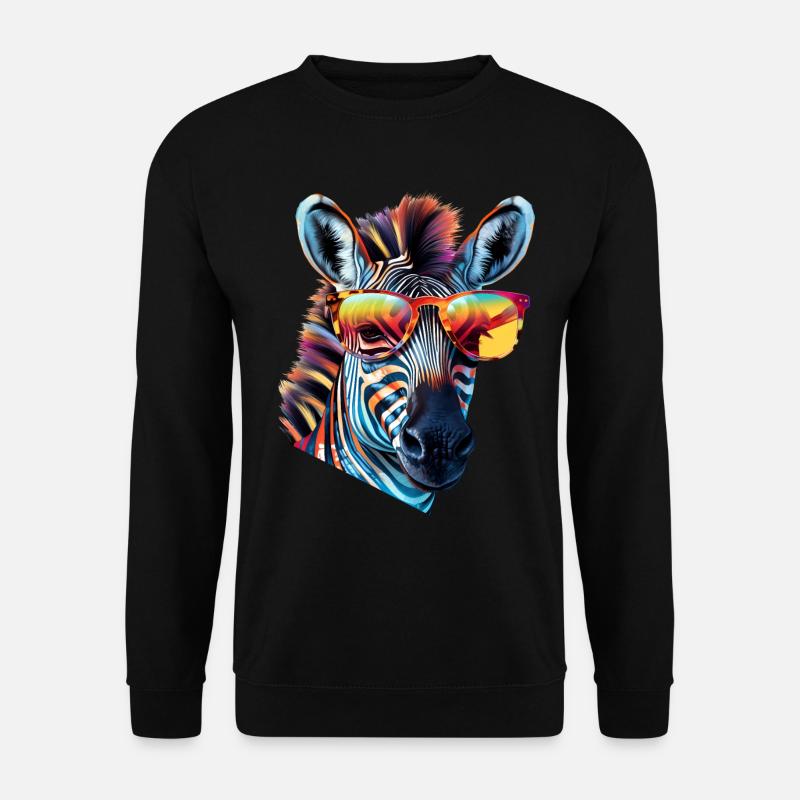 Zebra Sunglasses - Unisex Sweatshirt - black