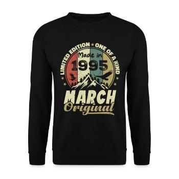March 1995 Limited Edition Birthday Gift - Unisex Sweatshirt - black - Front - Alina (178cm) & Michal (187cm)