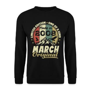 March 2008 Birthday Gift Limited Edition - Unisex Sweatshirt - black - Front - Alina (178cm) & Michal (187cm)