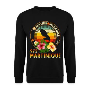 Martinique Paradise Matnik 972 Vintage Men's Women - Unisex Sweatshirt - black - Front - Alina (178cm) & Michal (187cm)
