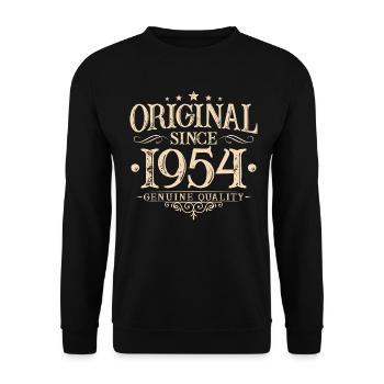 Original Since 1954 Vintage Vintage Birthday - Unisex Sweatshirt - black - Front - Alina (178cm) & Michal (187cm)