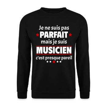 Pas parfait mais musicien, fête des pères, noël - Sweat-shirt Unisexe - noir - Devant - Alina (178cm) & Michal (187cm)
