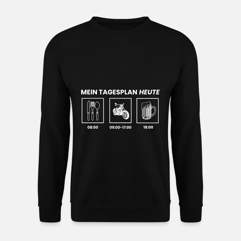 Biker Motorrad Tagesplan Lustiges Geschenk - Unisex Pullover - Schwarz