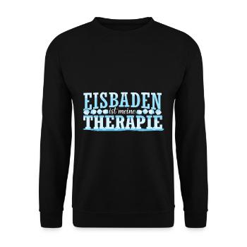 Eisbaden Threapie Geschenk Eisbaden Sprüche Kaltdu - Unisex Pullover - Schwarz - Vorne - Alina (178cm) & Michal (187cm)