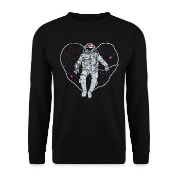 Outer space heart - Unisex Sweatshirt - black - Front - Alina (178cm) & Michal (187cm)