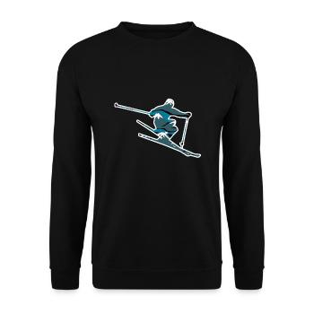 ski - Unisex Sweatshirt - black - Front - Alina (178cm) & Michal (187cm)