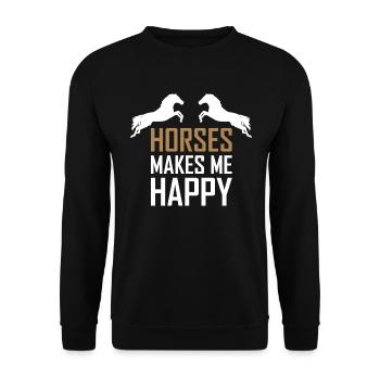 équitation - Sweat-shirt Unisexe - noir - Devant - Alina (178cm) & Michal (187cm)