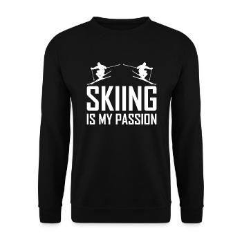 ski - Unisex Sweatshirt - black - Front - Alina (178cm) & Michal (187cm)