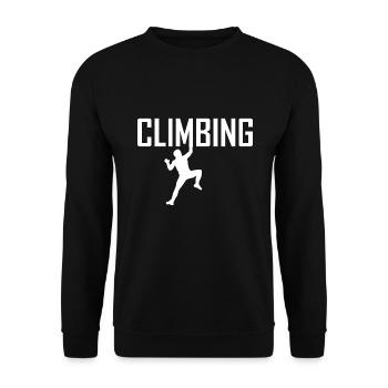 Climbing bouldering climber climbing mountain wall - Unisex Sweatshirt - black - Front - Alina (178cm) & Michal (187cm)