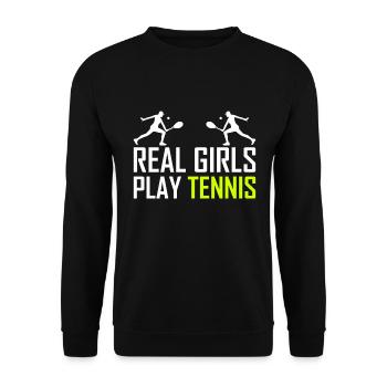 De vraies filles jouent au tennis - Sweat-shirt Unisexe - noir - Devant - Alina (178cm) & Michal (187cm)