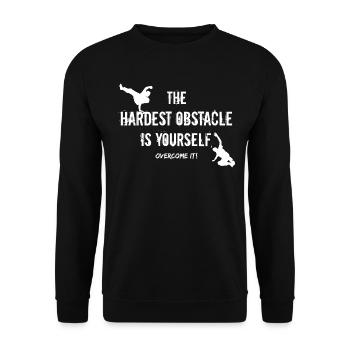 Hardest Obstacle Is Yourself Parkour Running Spell - Unisex Sweatshirt - black - Front - Alina (178cm) & Michal (187cm)