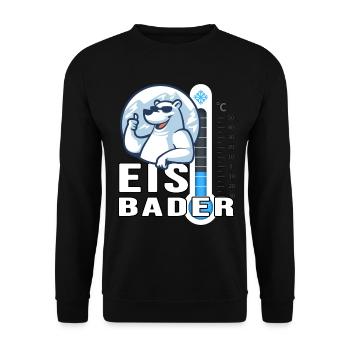 winterbader eisbär ice cool eisbader cold temp - Unisex Sweatshirt - black - Front - Alina (178cm) & Michal (187cm)