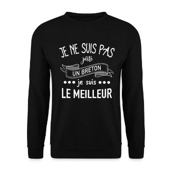 Cadeau homme breton - Sweat-shirt Unisexe - noir - Devant - Alina (178cm) & Michal (187cm)
