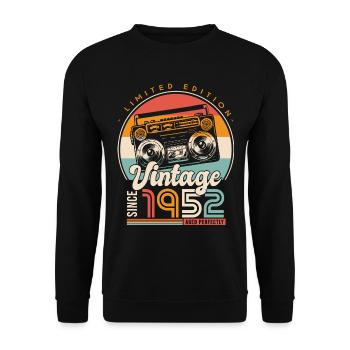 anniversary 70 years retro since 1952 gift 70 years - Unisex Sweatshirt - black - Front - Alina (178cm) & Michal (187cm)
