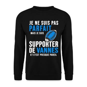 supporter rugby stade Vannes club humour rugby RCV - Sweat-shirt Unisexe - noir - Devant - Alina (178cm) & Michal (187cm)