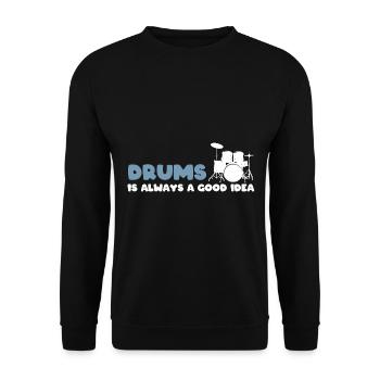 Lustiger Schlagzeuger Drummer - Unisex Pullover - Schwarz - Vorne - Alina (178cm) & Michal (187cm)