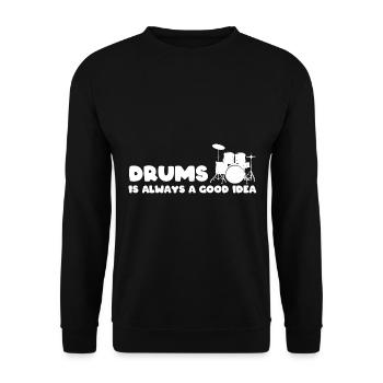 Lustiger Schlagzeuger Drummer - Unisex Pullover - Schwarz - Vorne - Alina (178cm) & Michal (187cm)