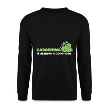 Lustige Gartenblumen Gärtner - Unisex Pullover - Schwarz - Vorne - Alina (178cm) & Michal (187cm)