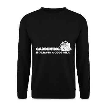 Lustige Gartenblumen Gärtner - Unisex Pullover - Schwarz - Vorne - Alina (178cm) & Michal (187cm)