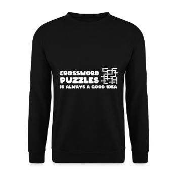 Lustige Kreuzworträtsel Puzzle -Buch -Enthusiast - Unisex Pullover - Schwarz - Vorne - Alina (178cm) & Michal (187cm)