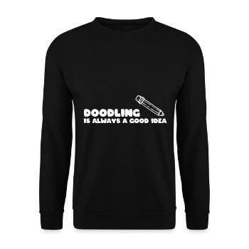 Kritzelnder Liebhaber Bleistiftkünstler - Unisex Pullover - Schwarz - Vorne - Alina (178cm) & Michal (187cm)