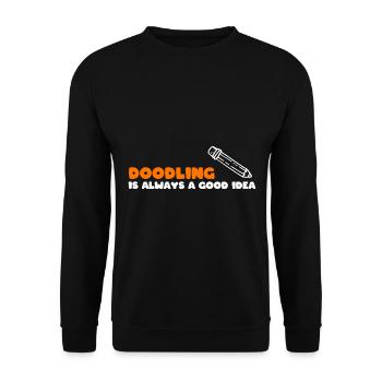 Kritzelnder Liebhaber Bleistiftkünstler - Unisex Pullover - Schwarz - Vorne - Alina (178cm) & Michal (187cm)
