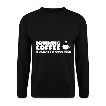 Kaffeeliebhaber Barista - Unisex Pullover - Schwarz - Vorne - Alina (178cm) & Michal (187cm)