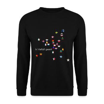 L’Europe Étoiles Drapeaux Uni dans la diversité - Sweat-shirt Unisexe - noir - Devant - Alina (178cm) & Michal (187cm)