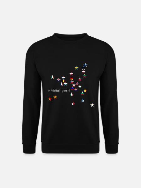 Europa Sterne Flaggen In Vielfalt Geeint - Unisex Pullover - Schwarz
