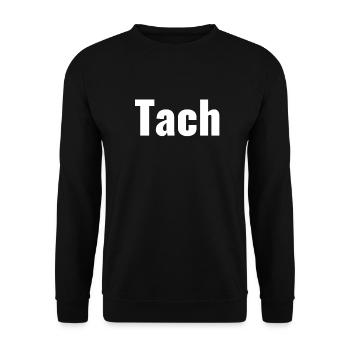 Tach Begrüßung - Unisex Pullover - Schwarz - Vorne - Alina (178cm) & Michal (187cm)