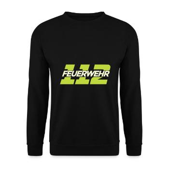 Feuerwehr 112 - Unisex Pullover - Schwarz - Vorne - Alina (178cm) & Michal (187cm)