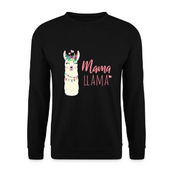 Fête des mères Mama Lama - Sweat-shirt Unisexe - noir - Devant - Alina (178cm) & Michal (187cm)