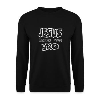 Jésus vous aime Bro Christianity Sayings Bible - Sweat-shirt Unisexe - noir - Devant - Alina (178cm) & Michal (187cm)