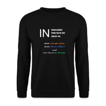 Kind der 90er 90er Jahre - Unisex Pullover - Schwarz - Vorne - Alina (178cm) & Michal (187cm)