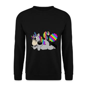 péter péter licorne - Sweat-shirt Unisexe - noir - Devant - Alina (178cm) & Michal (187cm)