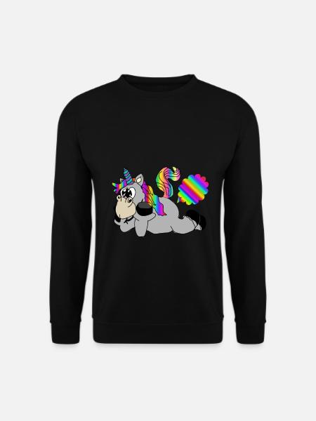 furzendes pupsendes Einhorn - Unisex Pullover - Schwarz
