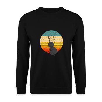 Basse Contrebasse Vintage Retro Sunset - Sweat-shirt Unisexe - noir - Devant - Alina (178cm) & Michal (187cm)