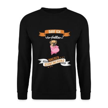 Darf ich Vorstellen Innerer Schweinehund überwinde - Unisex Pullover - Schwarz - Vorne - Alina (178cm) & Michal (187cm)