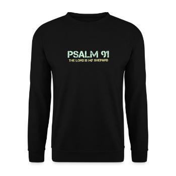 Paroles chrétiennes Le Seigneur est mon Psaume du Pasteur - Sweat-shirt Unisexe - noir - Devant - Alina (178cm) & Michal (187cm)
