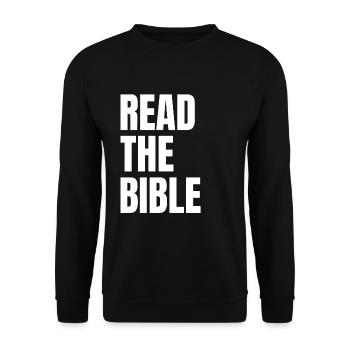 Lies die Bibel Christliche Geschenke - Unisex Pullover - Schwarz - Vorne - Alina (178cm) & Michal (187cm)